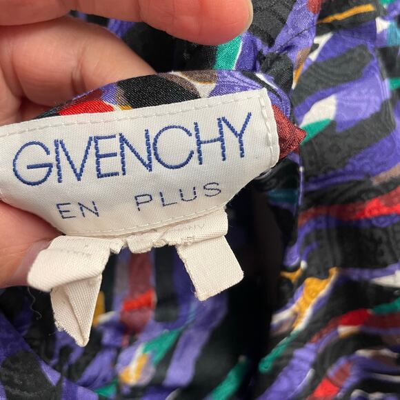 VTG Givenchy Colorful Abstract Blouse Size 42 or 14 US Made In Germany Relaxed - Picture 5 of 5